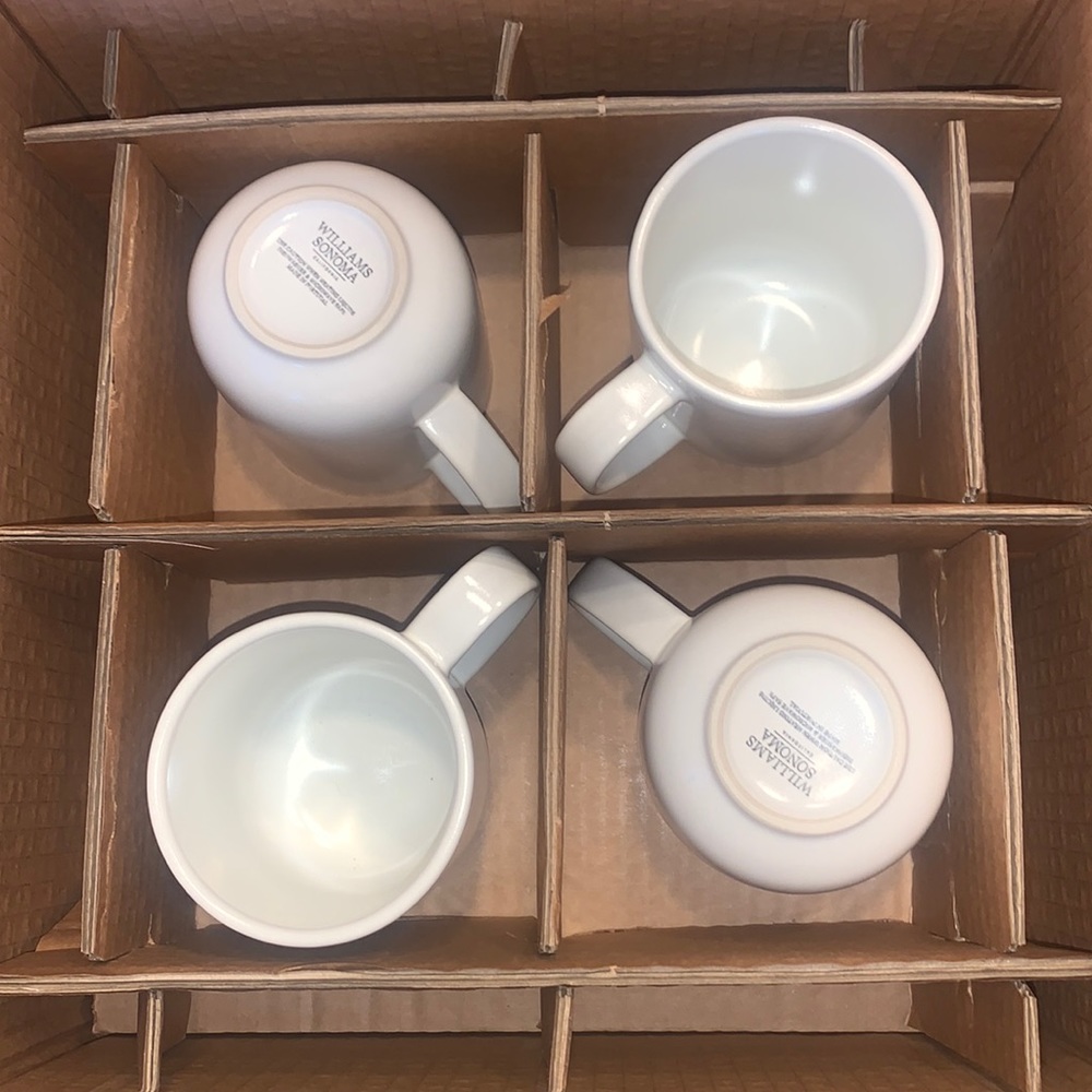 Williams Sonoma Terre Mugs. FlaxMatte. Set of four.